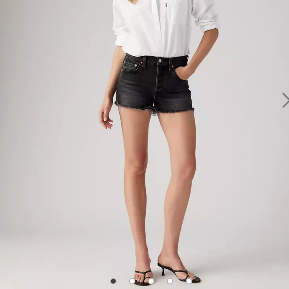 Levi's 501 High Rise Women's Black Denim Shorts